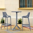 thumbnail image 2 of Luxury Commercial Living 3-Piece Gray Folding Outdoor Patio Bar Set 42.5", 2 of 6