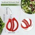 thumbnail image 3 of Kitchen Shears for Seafood, Multifunctional Stainless Steel Shears, Seafood Fish Crab Shrimp Lobster Scissors for Kitchen Peeling Tools, Red, 3 of 7