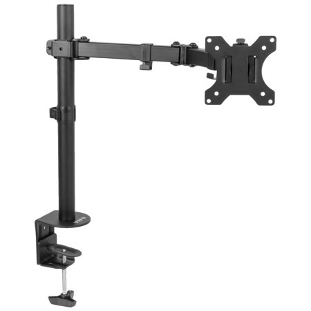 Double Arm Desk Mount - VIVO Full Motion Single VESA Monitor Desk Mount Stand with Double Center Arm Joint | For 13