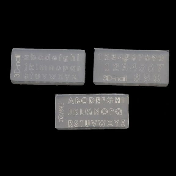 3Pcs Small Size Numbers Letters Mold Kit Alphabets Pendant Resin Silicone Mold