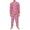thumbnail image 3 of Picia Watermelon Pattern Men’s Long-Sleeve Sleepwear Set - Soft 2-Piece Loungewear with Pockets, Comfy PJs for Relaxing Nights-X-Large, 3 of 7