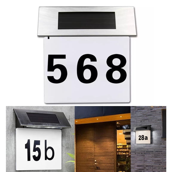 Bxaolu Solar Lighted Address Plaque, Illuminated House Numbers for Outside