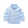 thumbnail image 5 of Back to School Boys Shirt Collared Long Sleeve Button Down Solid T Shirts Breathable Comfortable Active Causal Dress Shirts, 130, 5 of 5