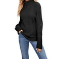 thumbnail image 2 of Cable Sweaters for Women Ribbed Turtleneck Sweater Chunky Knit Long Sleeve Oversized Knitted Pullover Sweater Alsol Lamesa, 2 of 6