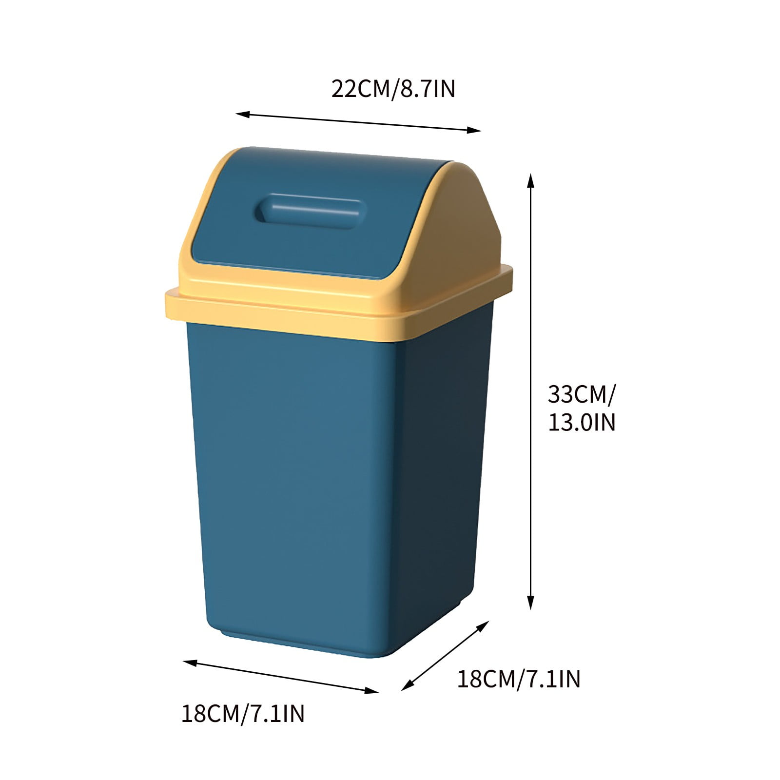 Slim Flip-Top Bathroom Trash Can with 360° Rotating Lid, Leak-Proof Household Garbage Bin for Toilet Kitchen Bedroom, Space-Saving Large Capacity Waste Basket