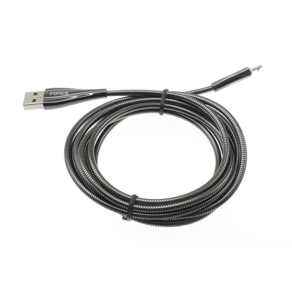6ft Long Metal USB Cable Fast Charger Cord Power Wire MicroUSB for LG Extravert 2, Exalt 2, Escape 2, Envoy 3, Aristo 5 4 Plus 2 Plus - Motorola Moto X, Droid Ultra, G4 Play, RAZR M