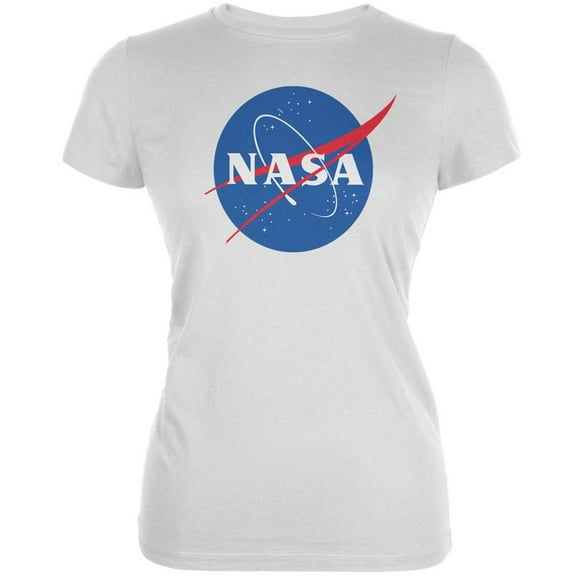 NASA Logo White Juniors Soft T-Shirt - X-Large
