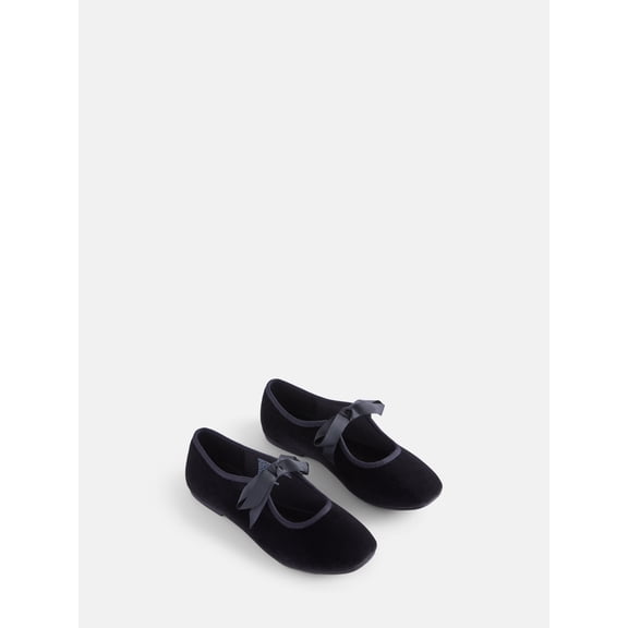 Wonder Nation Toddler, Little & Big Girls Velvet Bow Ballet Flats