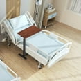 thumbnail image 5 of Hospital Over Bed Table with Wheels Beside Table TV Tray for Bed Adjustable Height, Portable Rolling Desk for Home Medical, Laptop, Breakfast, Brown, 5 of 8