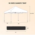 thumbnail image 3 of 10 x10FT Pop Up Canopy with 2 Removable Sidewalls, Portable Enclosed Instant Tent with 2 Windows, Waterproof Outdoor Tent, Beach Sun Shelter with 4 Sandbags and Carry Bag, Beige, 3 of 7