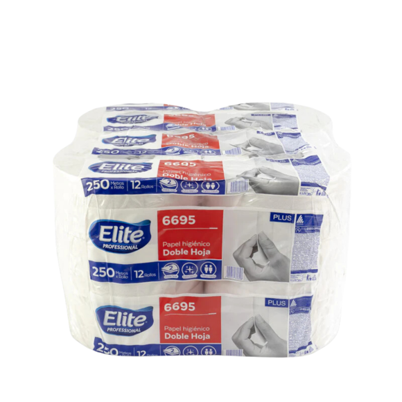 Papel Higiénico Elite Paq de 12 rollos de 250 m c/u