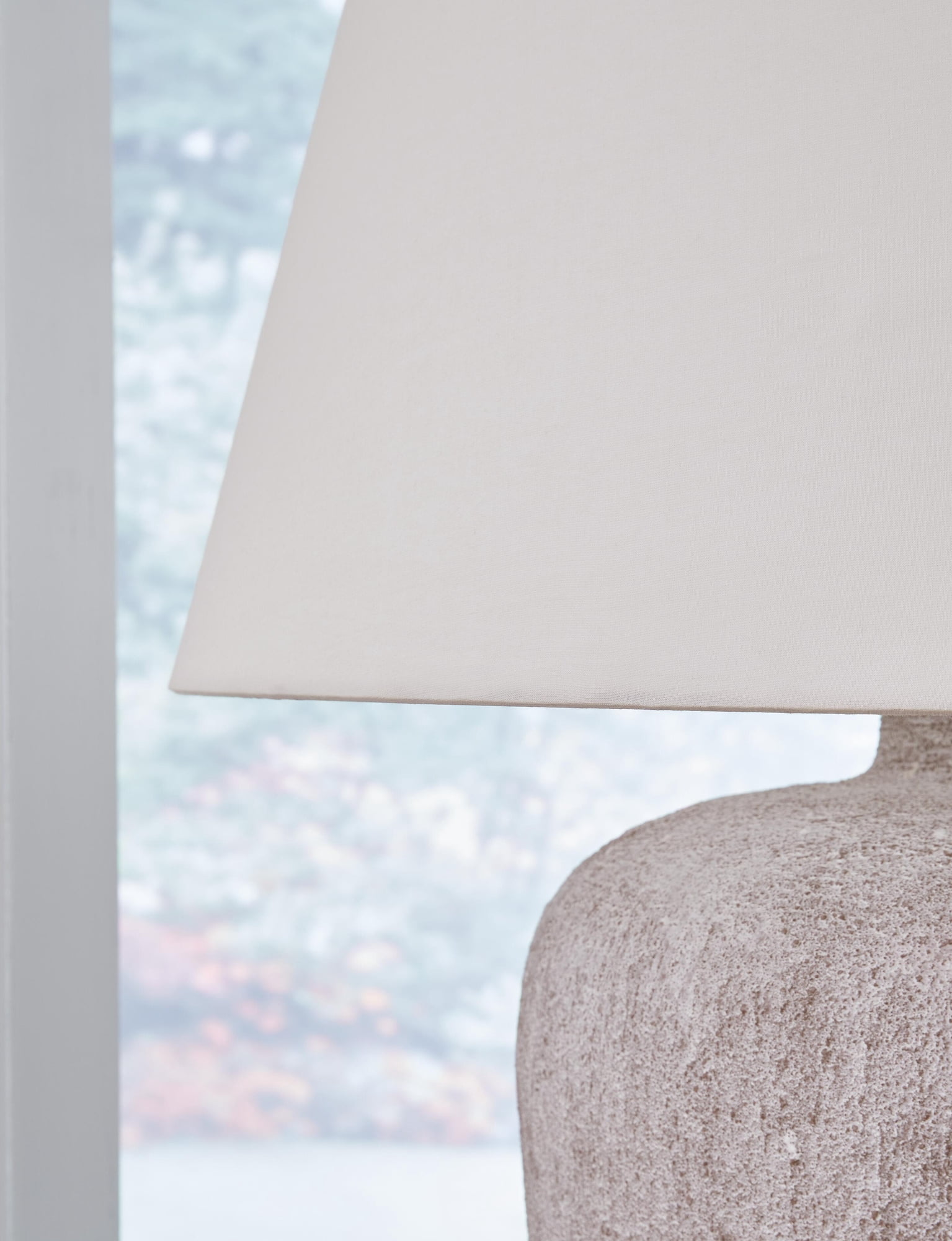Signature Design by Ashley Danry Distressed Cream Table Lamp, Metal Base with Fabric Shade, 3-Way Switch