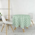 thumbnail image 4 of Fabstyles  Winter Plaid High Quality Cotton Tablecloth Green/White 52x70 Rectangle, 4 of 5