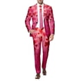 thumbnail image 4 of ASFGIMUJ Men's Valentine's Day Suit Set Heart Print Blazer Jacket and Pants 2-Piece Novelty Party Outfit, 4 of 6
