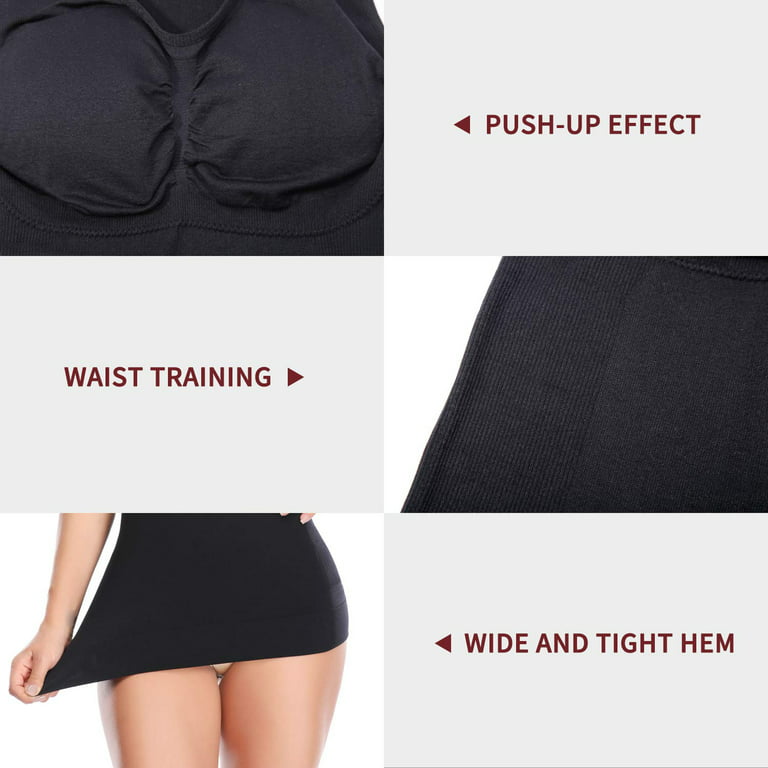 Women's Cami Shaper with Built in Bra Seamless Tummy Control Camisole Tank  Top Underskirts Shapewear Body Shaper