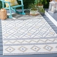 thumbnail image 2 of Safavieh Courtyard Kaelea Geometric Indoor/Outdoor Area Rug, Ivory/Navy Yellow, 5'3" x 7'7", 2 of 10
