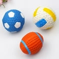 thumbnail image 3 of Eoperou Pet Dog Cat High Elastic Cotton Stuffed Latex Ball Toy Sounding Soccer Rugby, 3 of 8