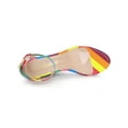 thumbnail image 4 of BLISSFUL STEP Women's Printed Clear Platform Block Heels Sandals Rainbow 6, 4 of 8