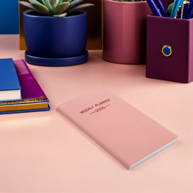 BESTYASH Organizador De Agenda Semanal 2026 Color Rosa Con Cubierta De Cuero Sintético Para Viaje