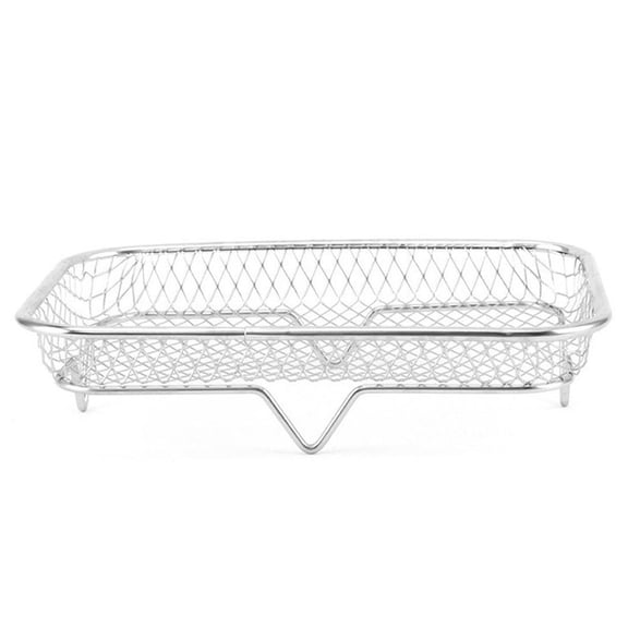 Pekkaxy Multifunctional Stainless Steel Cooking Basket, 1.85 in Deep, Dishwasher Safe for Easy Cleanup, Great for Grilling Meat and Baking in the Oven