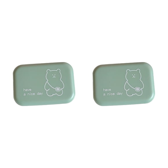 Vogacara Caja de lentes de contacto portátil con estuche de lentes de contacto de espejo, Protector de piezas de repuesto, contenedor de gafas de Verde 2piezas Vogacara CBP209272