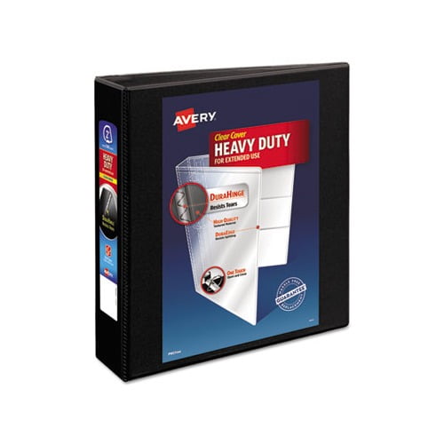 Heavy-Duty Non Stick View Binder with DuraHinge and Slant Rings 3 Rings, 2" Capacity, 11 x 8.5, Black, 5500