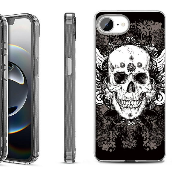 Shockproof Protective Phone Case for iPhone 16e, by OneToughShield - Grunge Skull