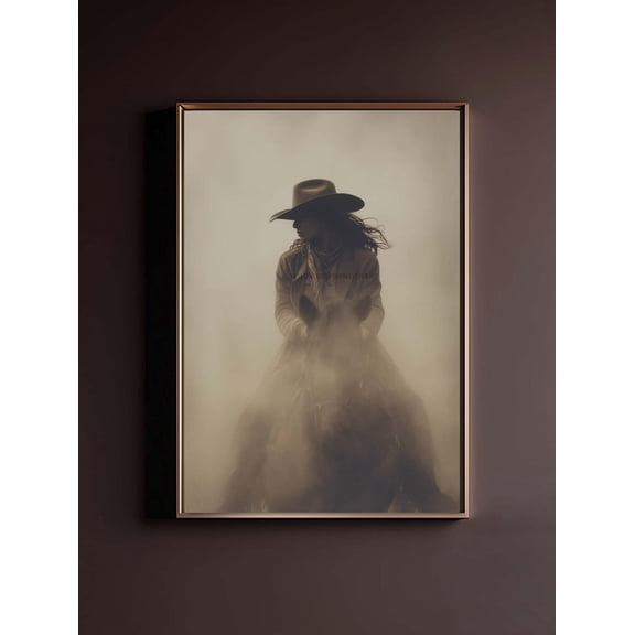 Cowgirl Wall Art, Western Rodeo Horse Print Home Decor #3160, Unframed Poster Size 8x12