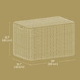 thumbnail image 6 of LEDREM Storage Basket with Lid, Large 105L Foldable PP Rattan Bin with Metal Frame, Removable Liner, Handles, Multi-Room Use, Natural, 6 of 6