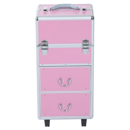 Cosmetic Train Case - Soozier 4 Tier Lockable Cosmetic Makeup Train Case with Extendable Trays