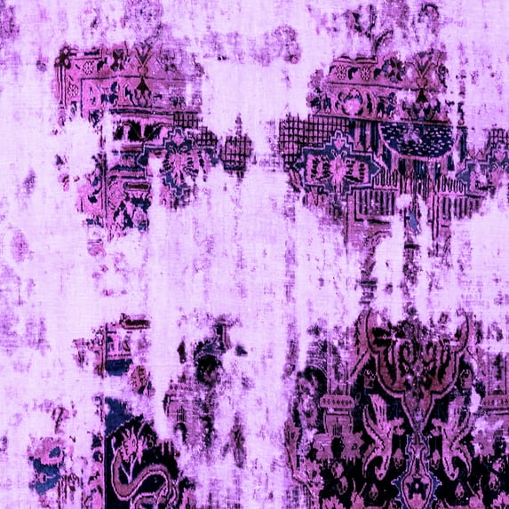 Ahgly Company Indoor Square Abstract Purple Modern Area Rugs, 4' Square