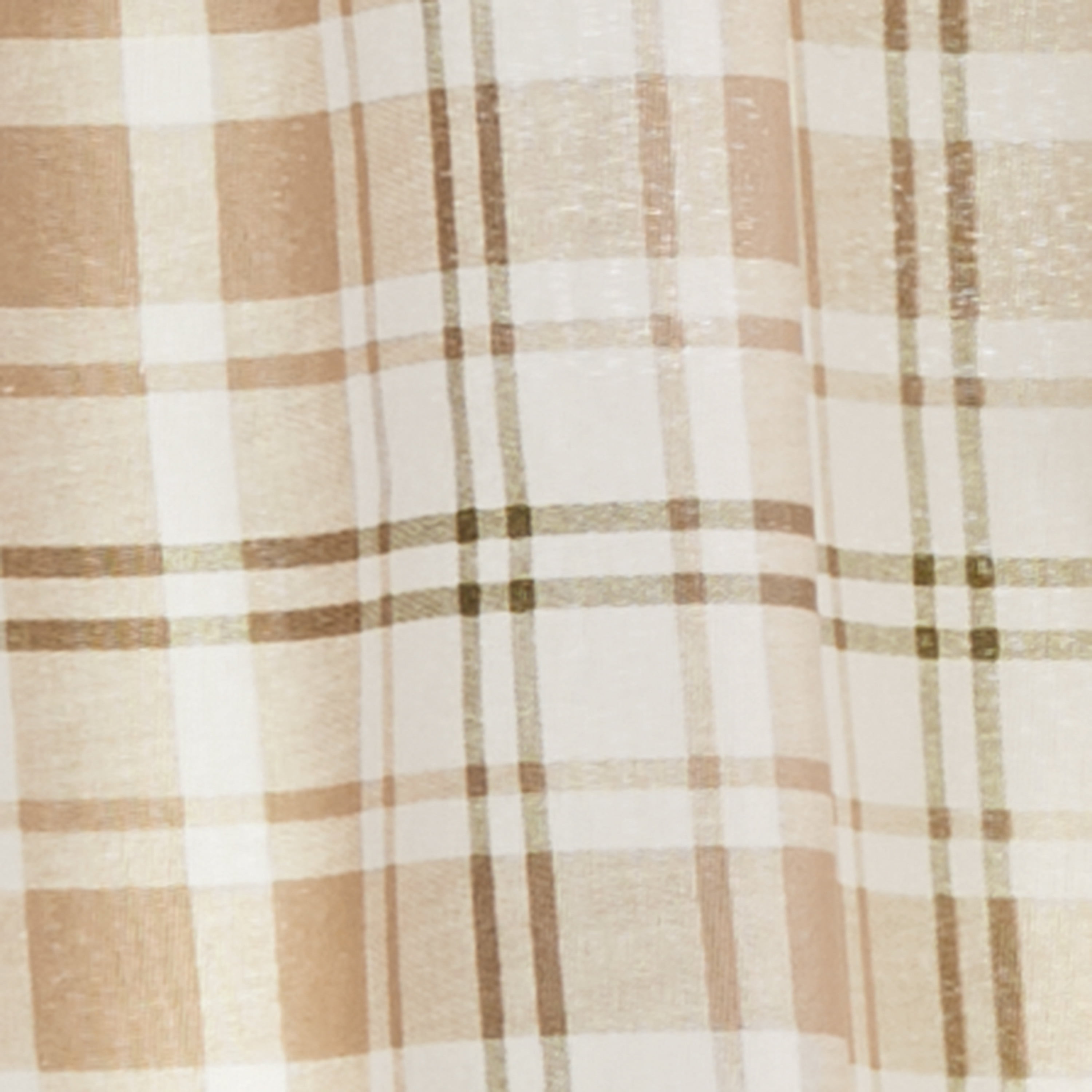 Mainstays Printed Tiers and Valance Set, 3-Piece, Beige, 56 in W x 36 in L