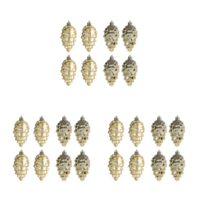 kurtrusly 8piece Christmas Decorations Exquisite Pine Cone Decorations For Magical Gold 3Set