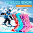 thumbnail image 6 of HYCLES Kids Ski Socks, Long Keen High Thermal Winter Socks for Boys, 2 Pairs Colorful Warm Ski Socks for Children, Soft Breathable Winter Outdoor Ski Socks for Skiing Skating Snowboarding, 6 of 7