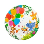 Procos Jungle Animals Birthday Party Kit with Plates, Cups, Napkins, Invitations & Tablecloth – FSC Certified