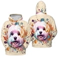 thumbnail image 3 of Maltese Portrait Watercolor Vintage Retro Styles All Over Print 3D Hoodie Unisex Merch Hoodies Maltese Dog Lover Gifts Idea - 00001, 3 of 6