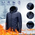 thumbnail image 3 of LEEy-world Light Winter Jackets for Men Men's Padded Jackets Winter Full Zipper Fleece Outwear Casual Windproof Bomber Varsity Coat Dark Blue,XXL, 3 of 5