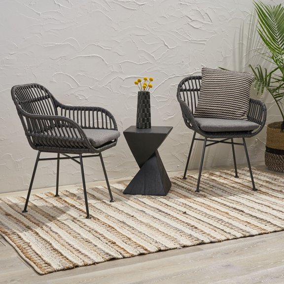Patio Furniture Sets, ORLANDO CHAIR, Grey Outdoor Patio Furniture Sets,Iron Plastic Garden Patio Furniture Sets,