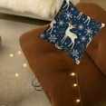 thumbnail image 5 of Christmas Pillow Covers Blue Christmas Linen Material Elks Snowflake Component Pillow Cover 18x18 In Home Bedroom Decoration Sofa Cushion, 5 of 7