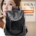 thumbnail image 2 of Mochila Vintage de cuero PU suave para mujer bolsos escolares de Likrtyny Color sólido bolsos de hombro casuales bolsos femeninos, 2 of 8