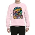 thumbnail image 3 of Wild Bobby, Funny Neon Sloth | Dean Russo Art Animal Lover Unisex Crewneck Sweatshirt, Light Pink, S, 3 of 5