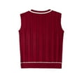thumbnail image 3 of oqasdz Womens Sweater V Neck Sleeveless Knitted Preppy Style Sweaters Vest Classic Fashion Thermal Underwear Outdoor Casual Comfort Soft, 3 of 3