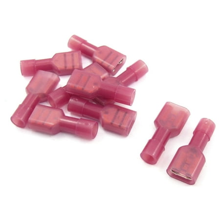 7 Mm Wide - 10 Pcs 7mm Wide Fork 22-16 AWG Insulated Push On Crimp Terminal