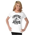 thumbnail image 4 of Coffee and Jesus Christ Strong Womens Slim Fit Graphic Tee Brisco Brands M, 4 of 5