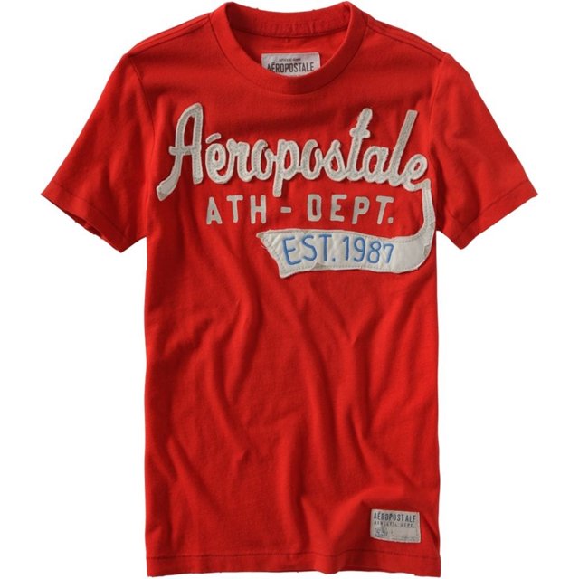 Est. embellecido para hombre de Aeropostale. Camiseta gráfica 1987, naranja, extragrande