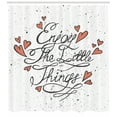 thumbnail image 3 of Ambesonne Saying Shower Curtain, Romantic Hearts Slogan, 69"Wx75"L, Charcoal Grey and Coral, 3 of 3