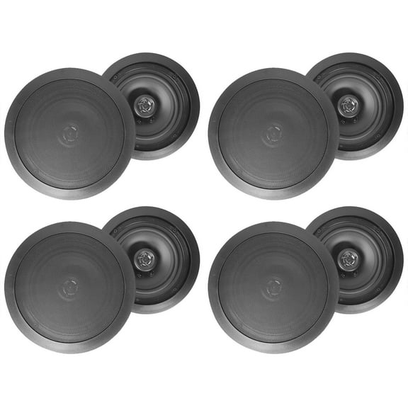(8) Rockville HC655 6.5" 500 Watt Black In-Ceiling Home Theater Speakers 8 Ohm