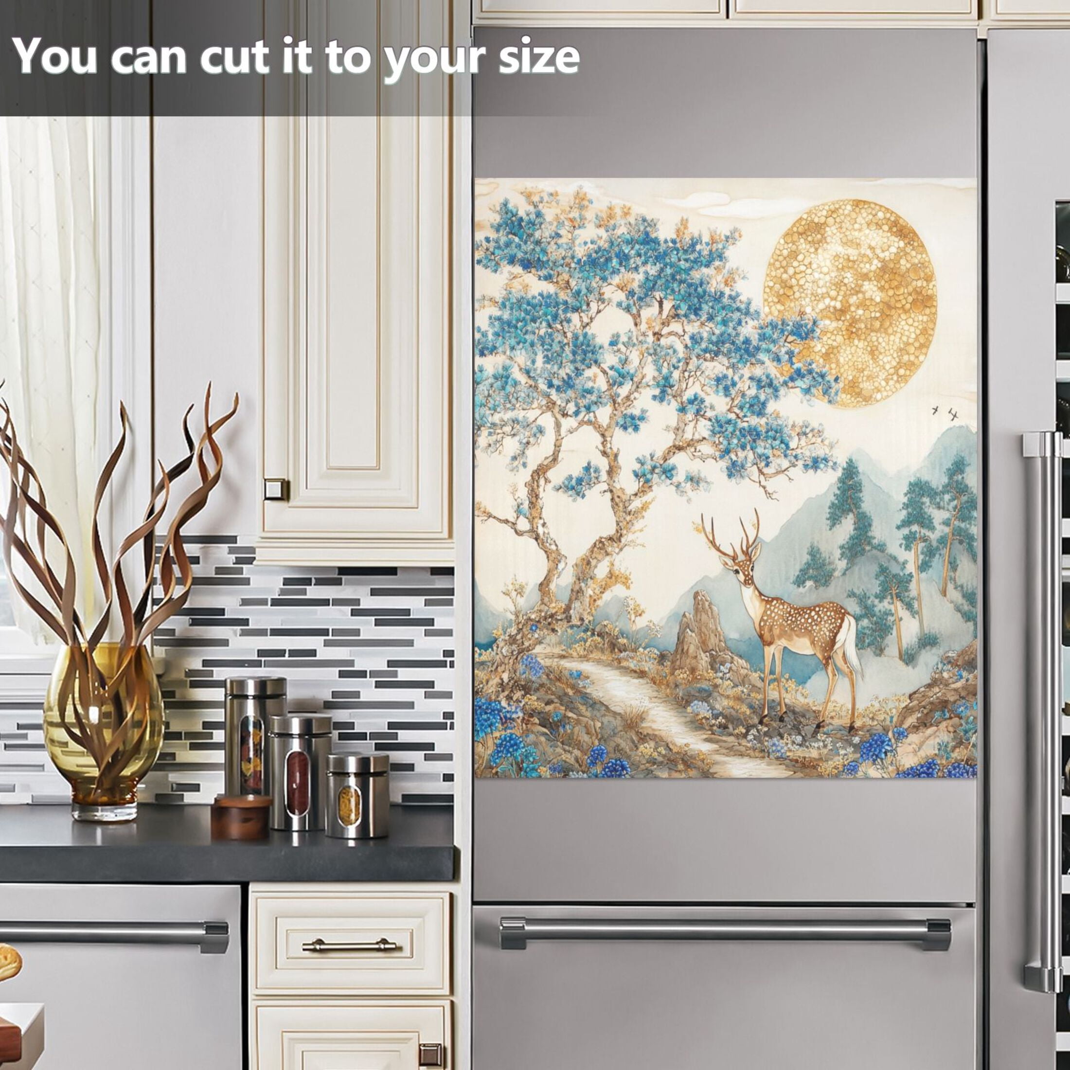Dishwasher Magnetic Sticker 23x26 Inch Refrigerator Magnetic Sticker Washing Machine Magnetic Sticker Kitchen Panel Magnetic Sticker Home Decor Cute Classical Deer