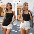 thumbnail image 4 of Pack de 2 camisetas interiores de tirantes finos para mujer, camiseta básica sin mangas con tirantes finos y tiras ajustables para mujer (L), 4 of 5