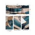 thumbnail image 3 of Navy Blue Boho Curtain Valance for Windows/Living Room/Kitchen/Bathroom/Café, Short Rod Pocket Tier Curtain Window Treatment Panel Circle Beige Vintage Modern Topper Curtain 54''x18'', 3 of 6